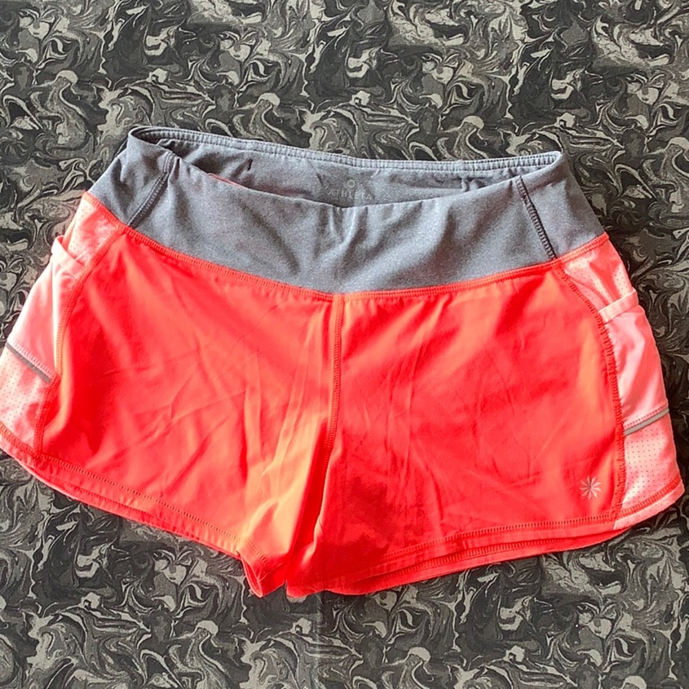 Athleta Neon Orange Running Shorts